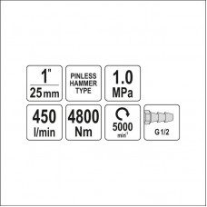 YT-09618 YATO Cheie pneumatica de insurubat cu imp..